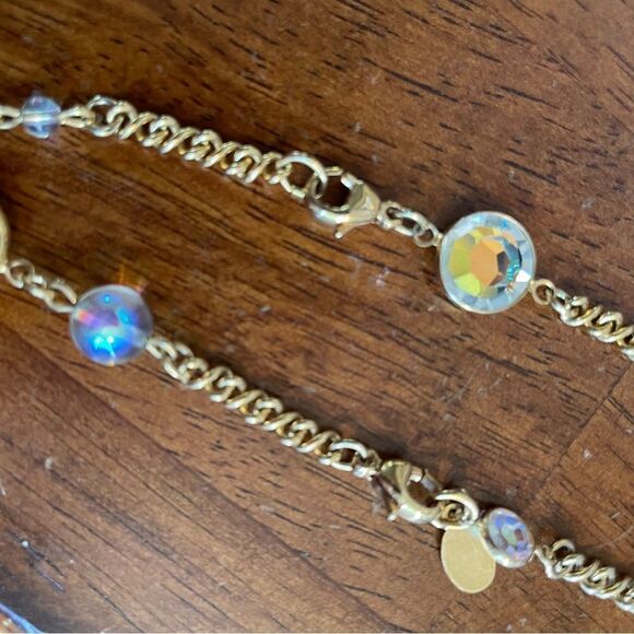 Kirks Folly Crystal Iridescent 36 inch Vintage Gold Tone Stunning Chain - Picture 14 of 16